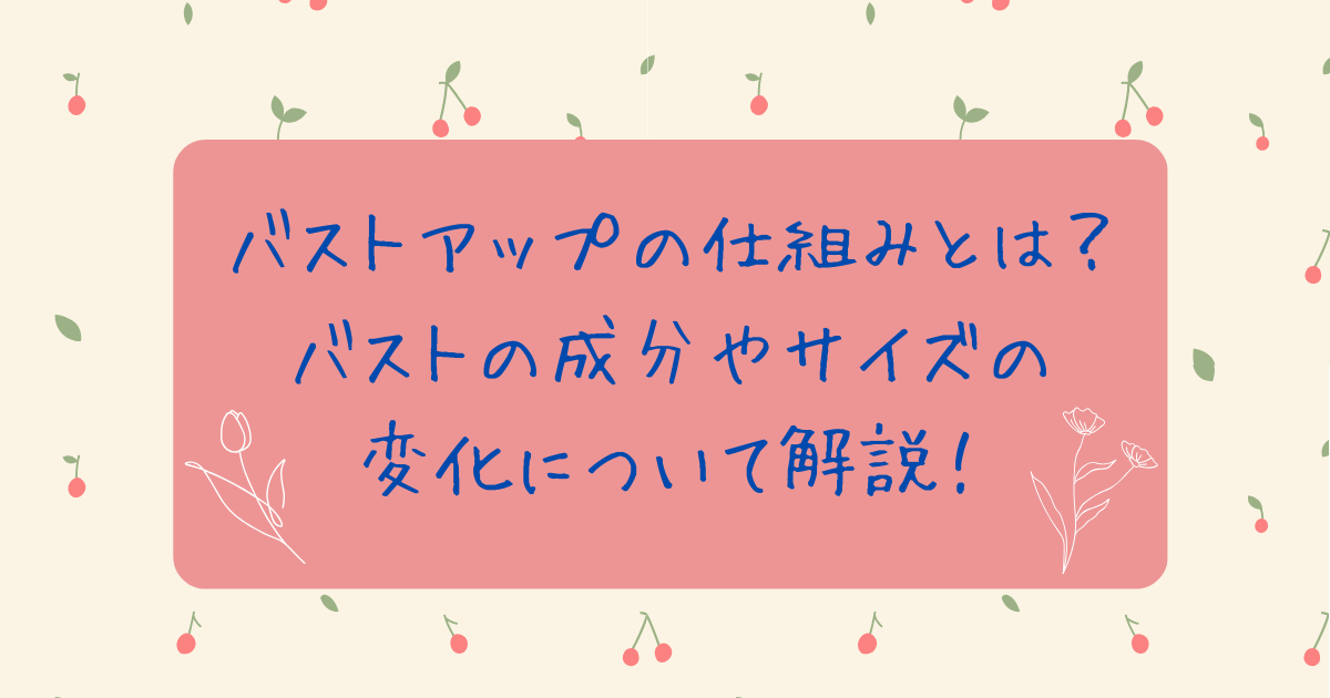 バストアップの仕組みとは？バストの成分やサイズの変化について解説！